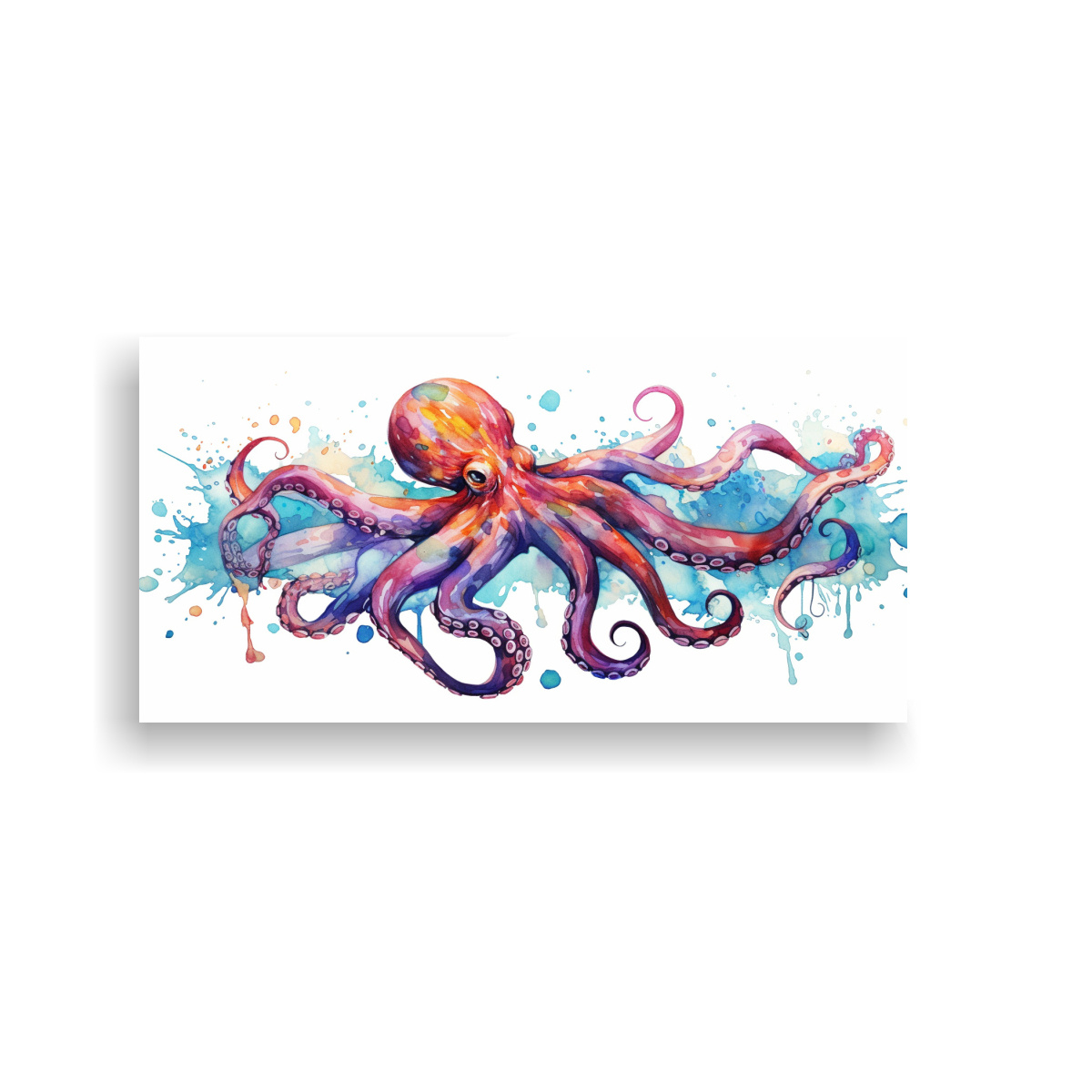 ARTE EXPRESIÓN MÁGICA PULPO ACUARELAS COLORIDAS 160X80 CM - 1