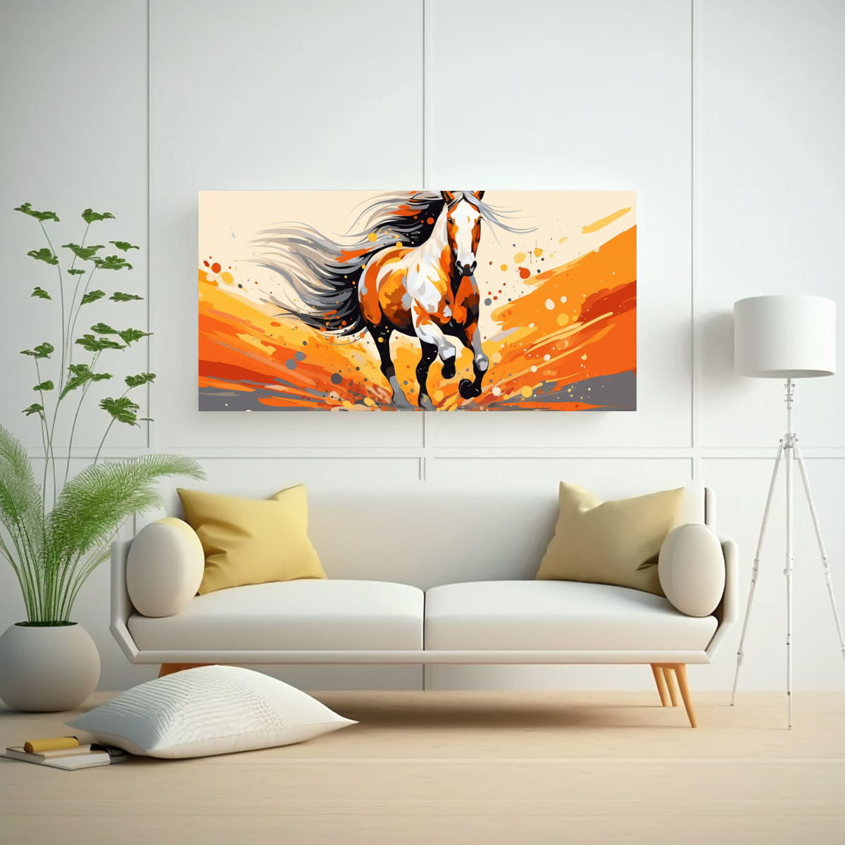 CUADRO DECORATIVO EQUILIBRADO: CABALLO DE SHIRE 80X40 CM - 2