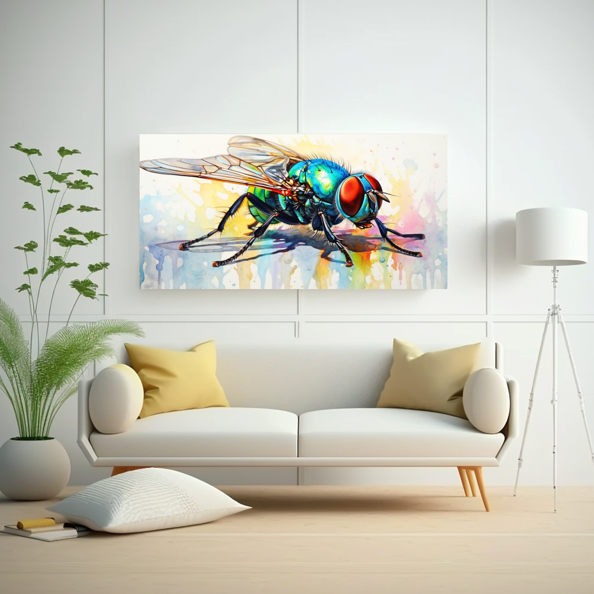 PINTURA ESTILO ACUARELA COLORIDA PARA DECORAR 40X20 CM - 2