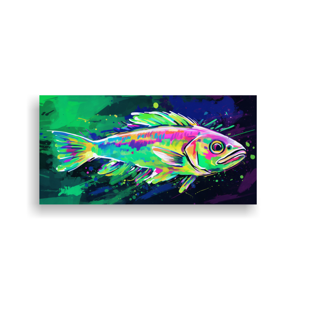 PINTURAS DECORATIVAS DE ZEBRAFISH EN COLORES 100X50 CM - 1