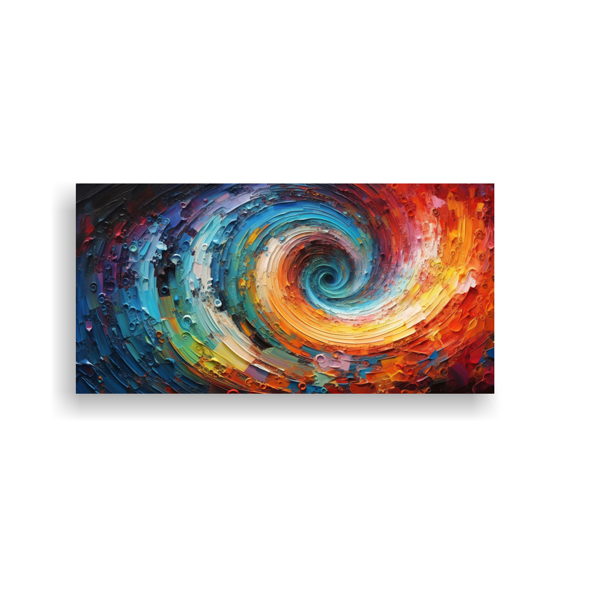 CUADRO ABSTRACTO CON DOS VISTOSOS REMOLINOS EN LA 160X80 CM - 1