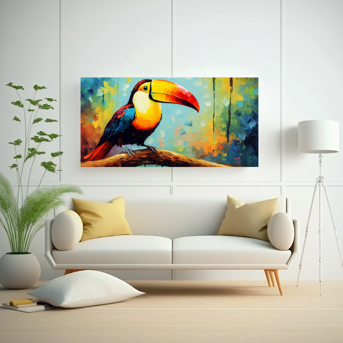 CUADRO VENTA PERSONALIDAD: AVES TUCANES ESTILO 60X30 CM - 2
