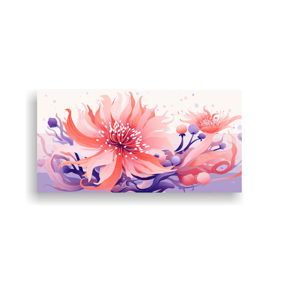 PINTURA DE FANTASÍA DE UNA ANÉMONA DE MAR EN 100X50 CM - 1