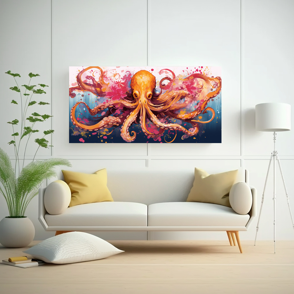CUADRO DECORACIÓN DURADERO SQUID ORO Y ROSA NEO 60X30 CM - 2