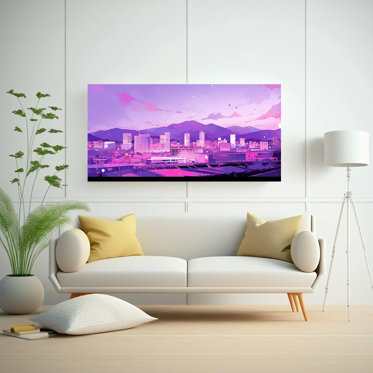CUADRO VANGUARDIA: SANTIAGO EN CHILE EN PASTEL Y 120X60 CM - 2