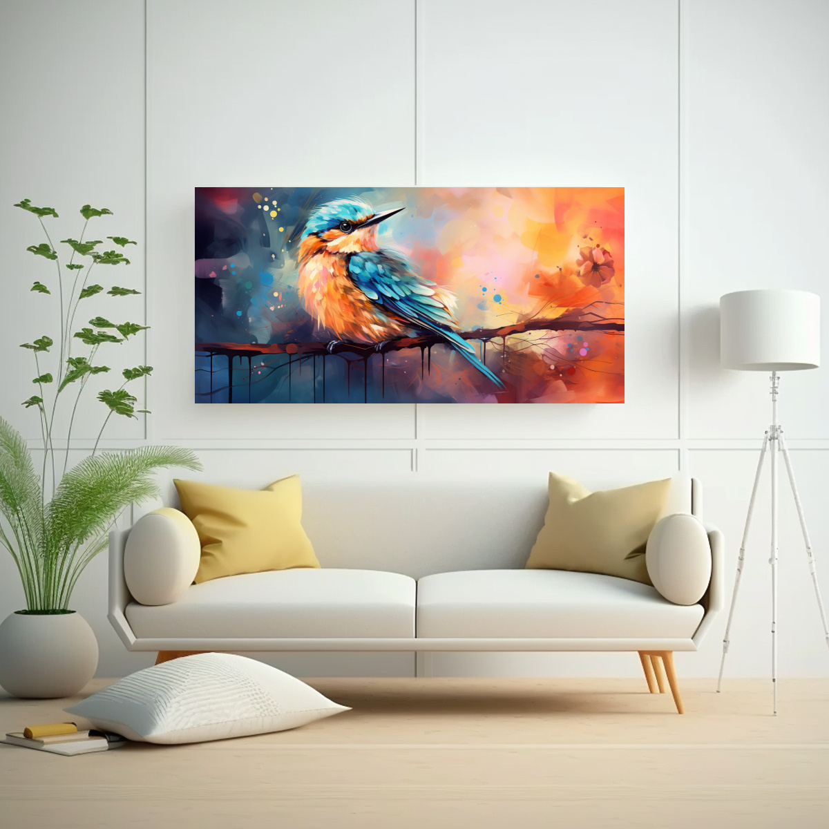 PINTURA DECORATIVA INTENSA ESTILO NEO POP ART EN 140X70 CM - 2