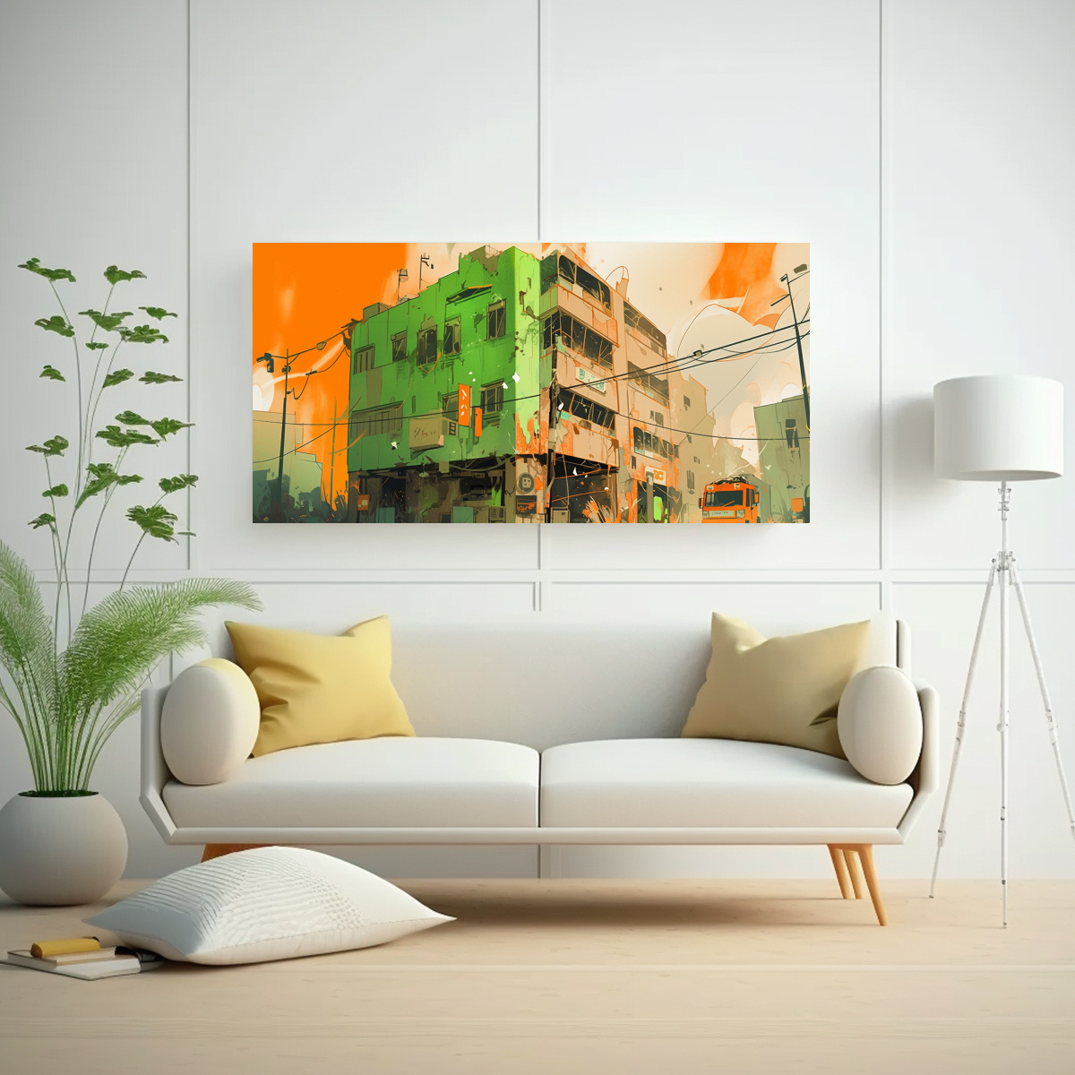PINTURAS DECORATIVAS EN LIENZO FINO SANTIAGO EN 140X70 CM - 2
