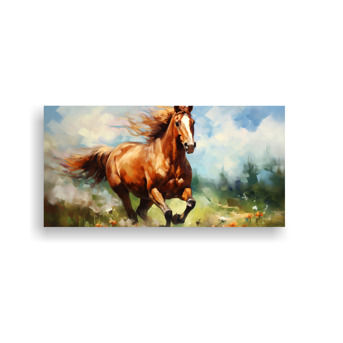 PINTURA AL ESTILO ÓLEO DE ESTILO COLORIDO DE UN 100X50 CM - 1