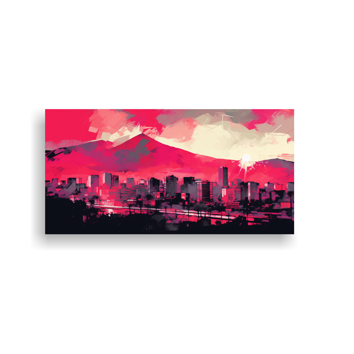 CUADROS DE BELLEZA EN SANTIAGO, CHILE EN ROJO Y 120X60 CM - 1