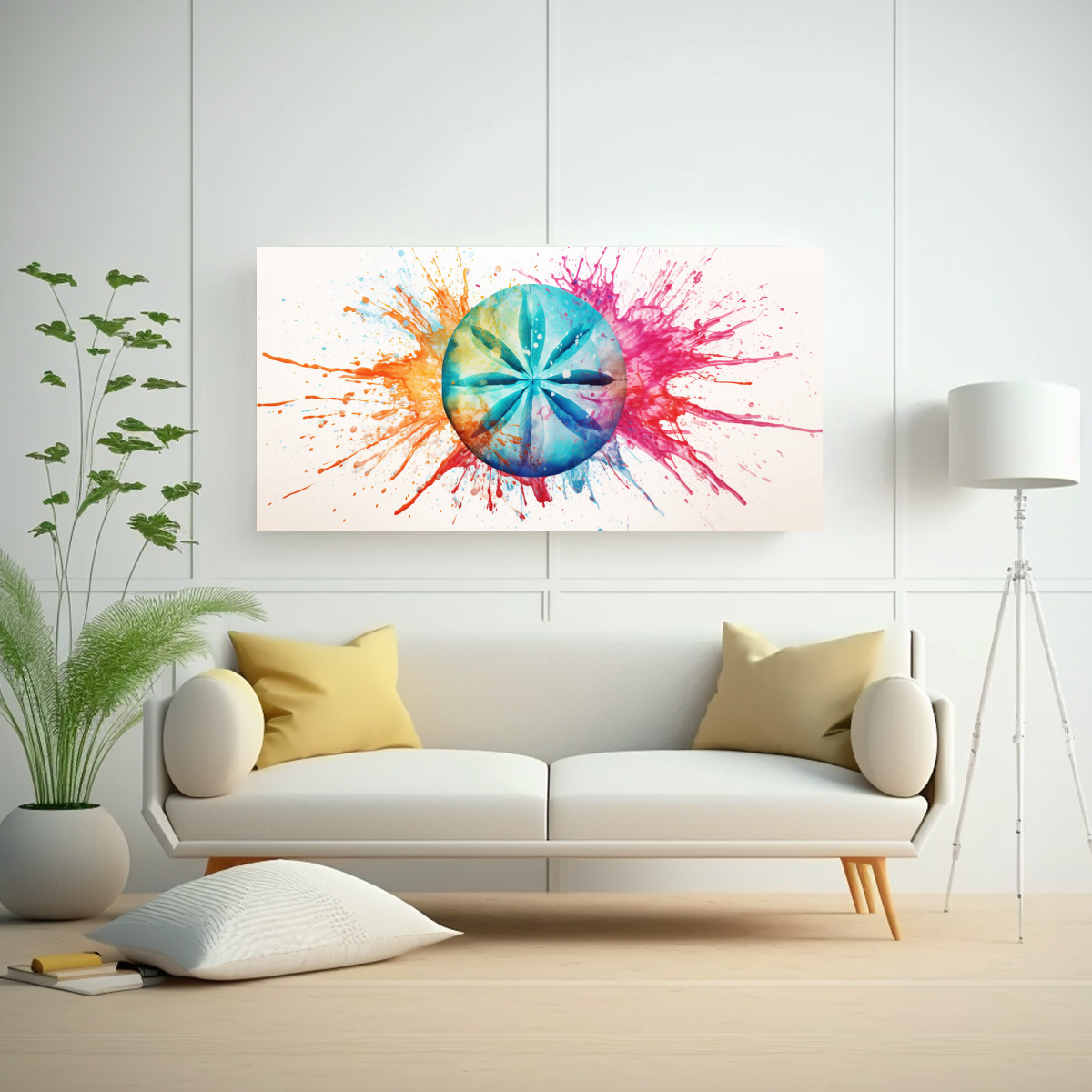 CUADRO DECORATIVO SAND DOLLAR EN COLORES 60X30 CM - 2