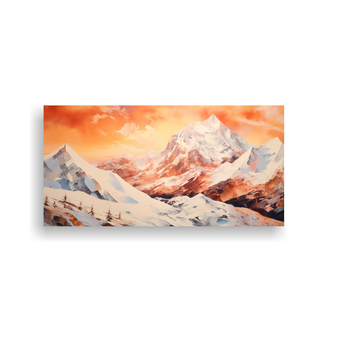 CUADRO ABSTRACTO SIMÉTRICO DE MONTAÑAS NEVADAS 100X50 CM - 1