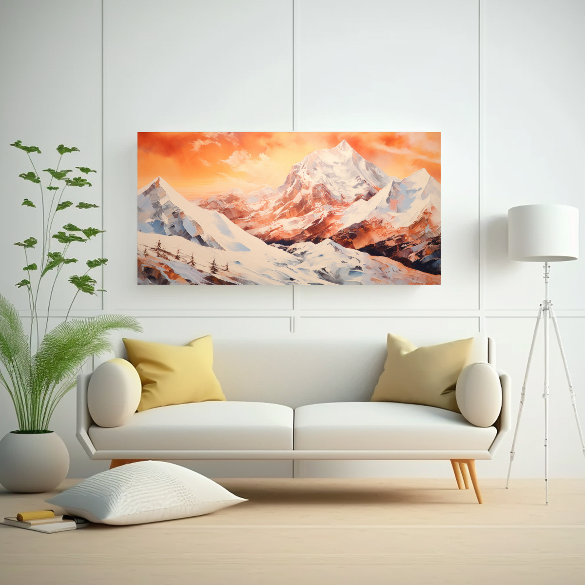 CUADRO ABSTRACTO SIMÉTRICO DE MONTAÑAS NEVADAS 100X50 CM - 2