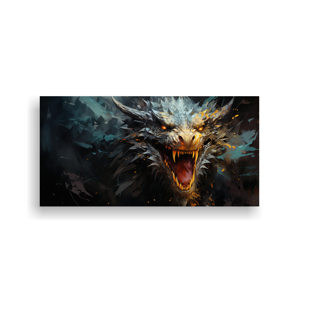 CUADRO BASTIDOR MOVIMIENTO ALEGRE DRAGÓN COLORES 40X20 CM - 1