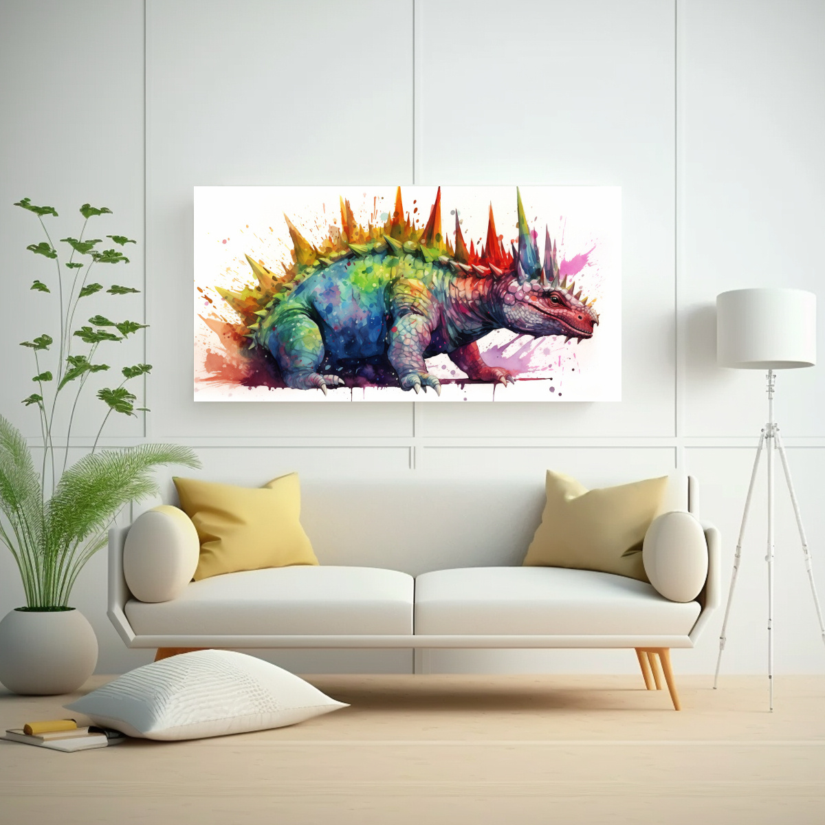 PINTURA EN ACUARELA COLORIDA INSPIRADA EN 100X50 CM - 2