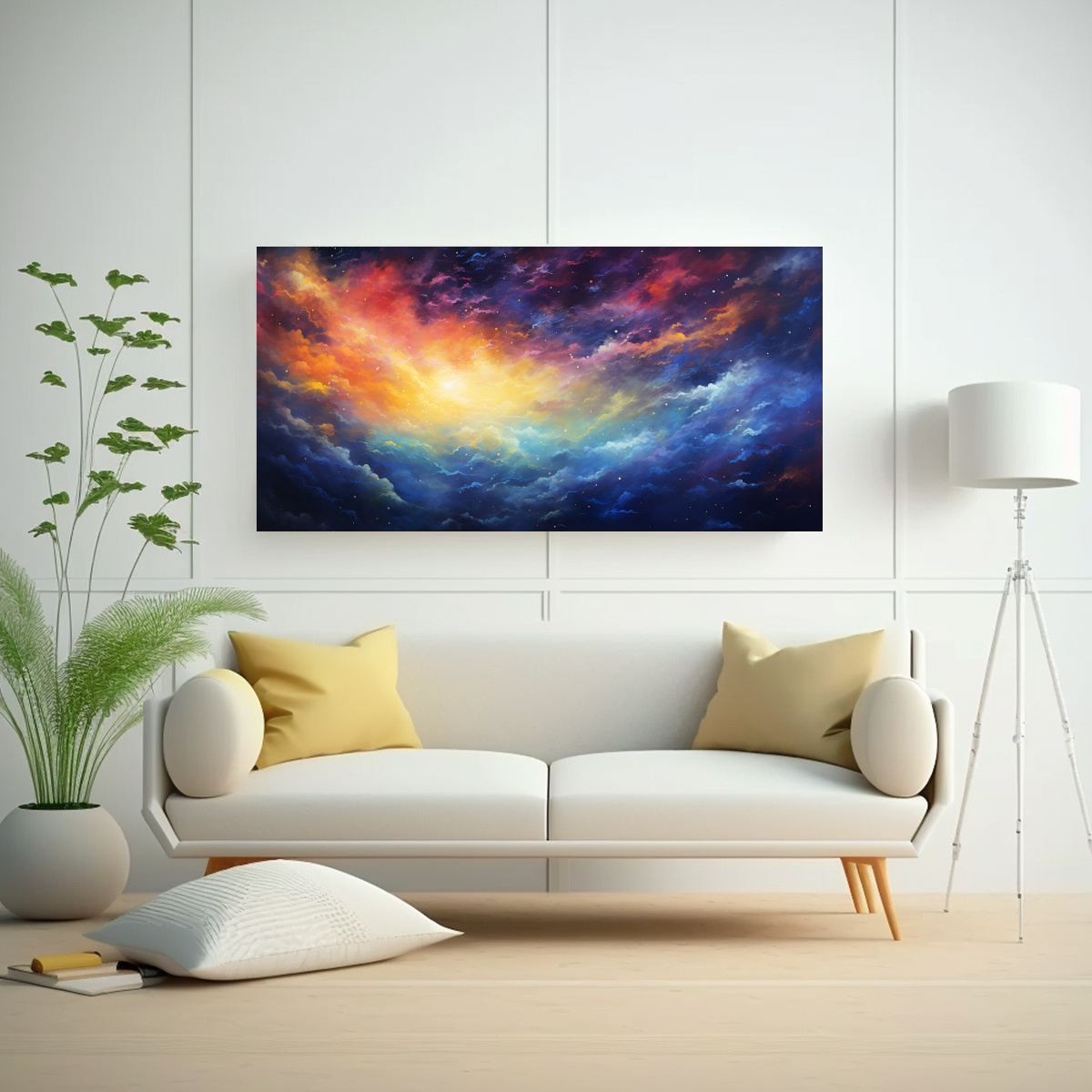 PINTURA DECORATIVA: NOCHE ESTRELLADA CON 160X80 CM - 2