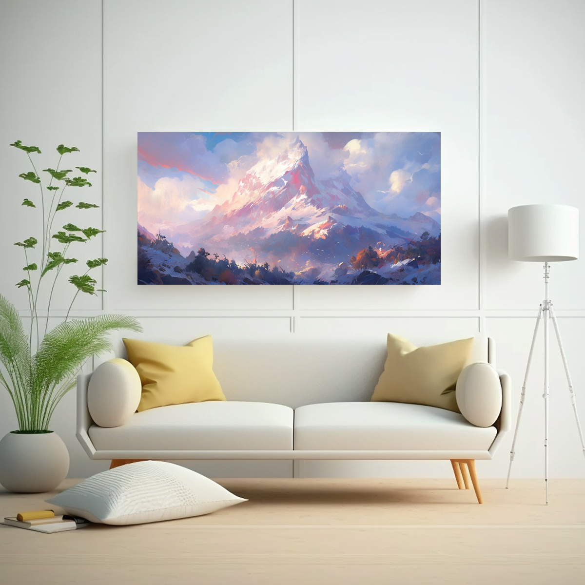CUADRO TELA HORIZONTAL SURREALISTA MONTAÑAS 60X30 CM - 2