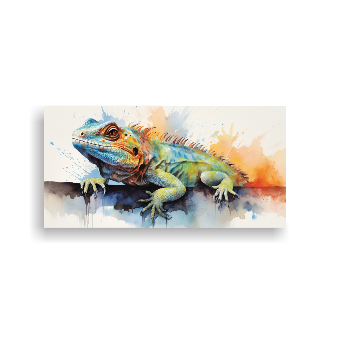 PINTURA MODERNA DINÁMICA DE LAGARTIJAS EN 140X70 CM - 1