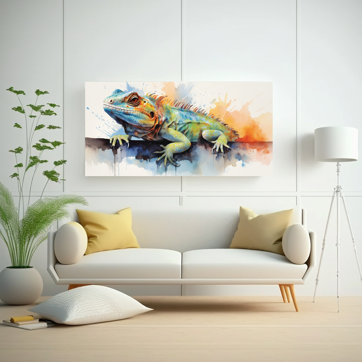 PINTURA MODERNA DINÁMICA DE LAGARTIJAS EN 140X70 CM - 2