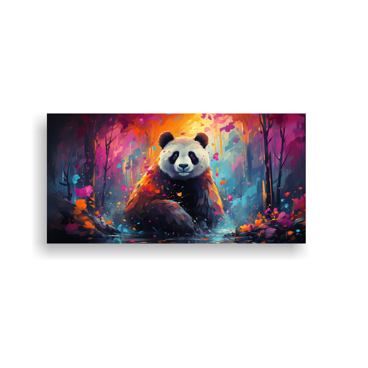 CUADRO DE PANDA ESTILO PINTURA AL ESTILO ÓLEO 80X40 CM - 1