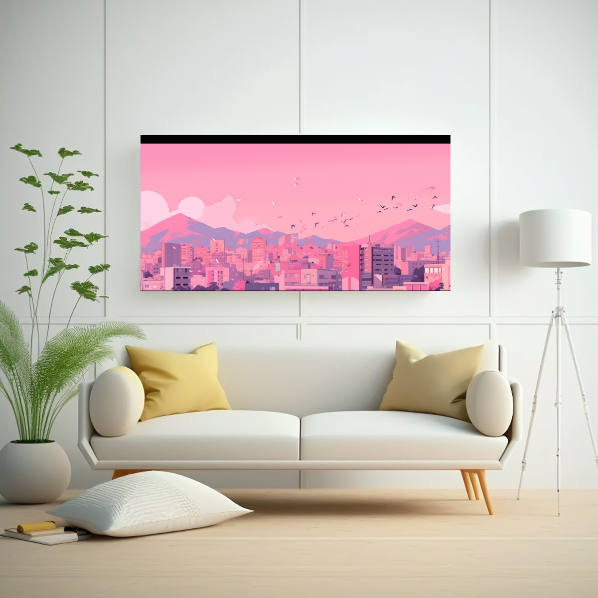 PINTURAS DECORATIVAS DE LIENZO EN TONOS PASTELES 120X60 CM - 2