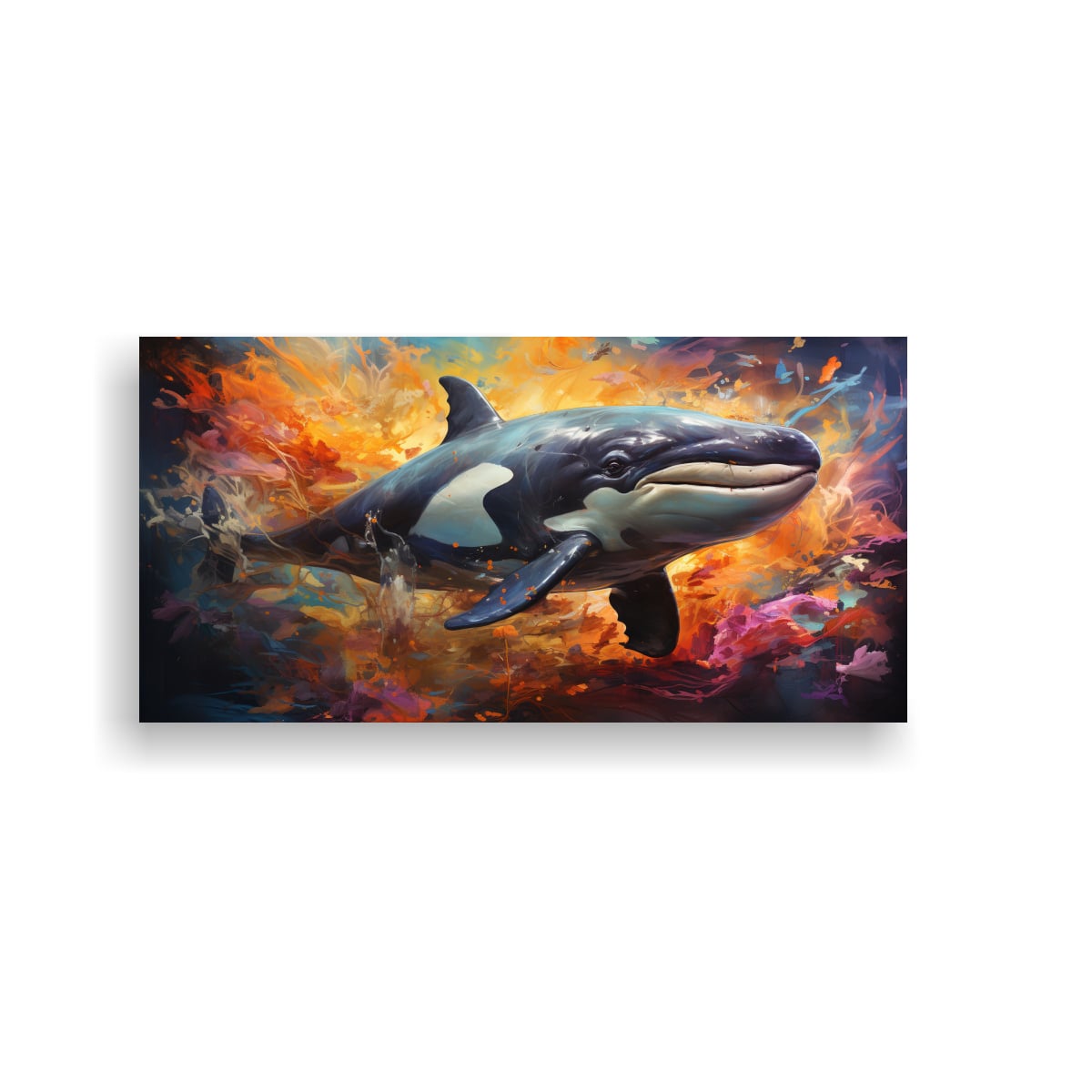 CUADRO MODERNO: BALLENA EN ESTILO DE PINTURA AL 40X20 CM - 1