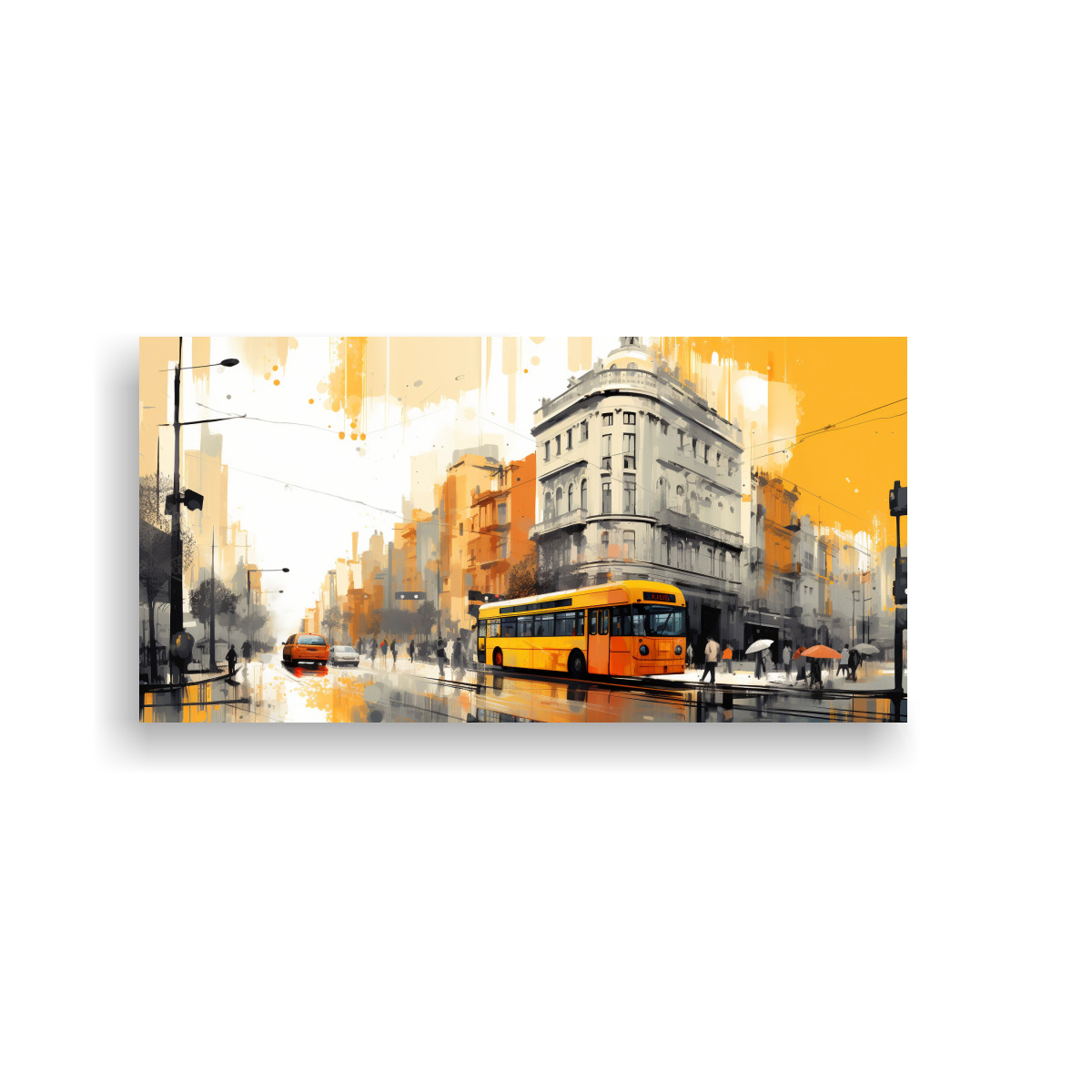 PAISAJE URBANO DE SANTIAGO EN CHILE EN TONOS 140X70 CM - 1