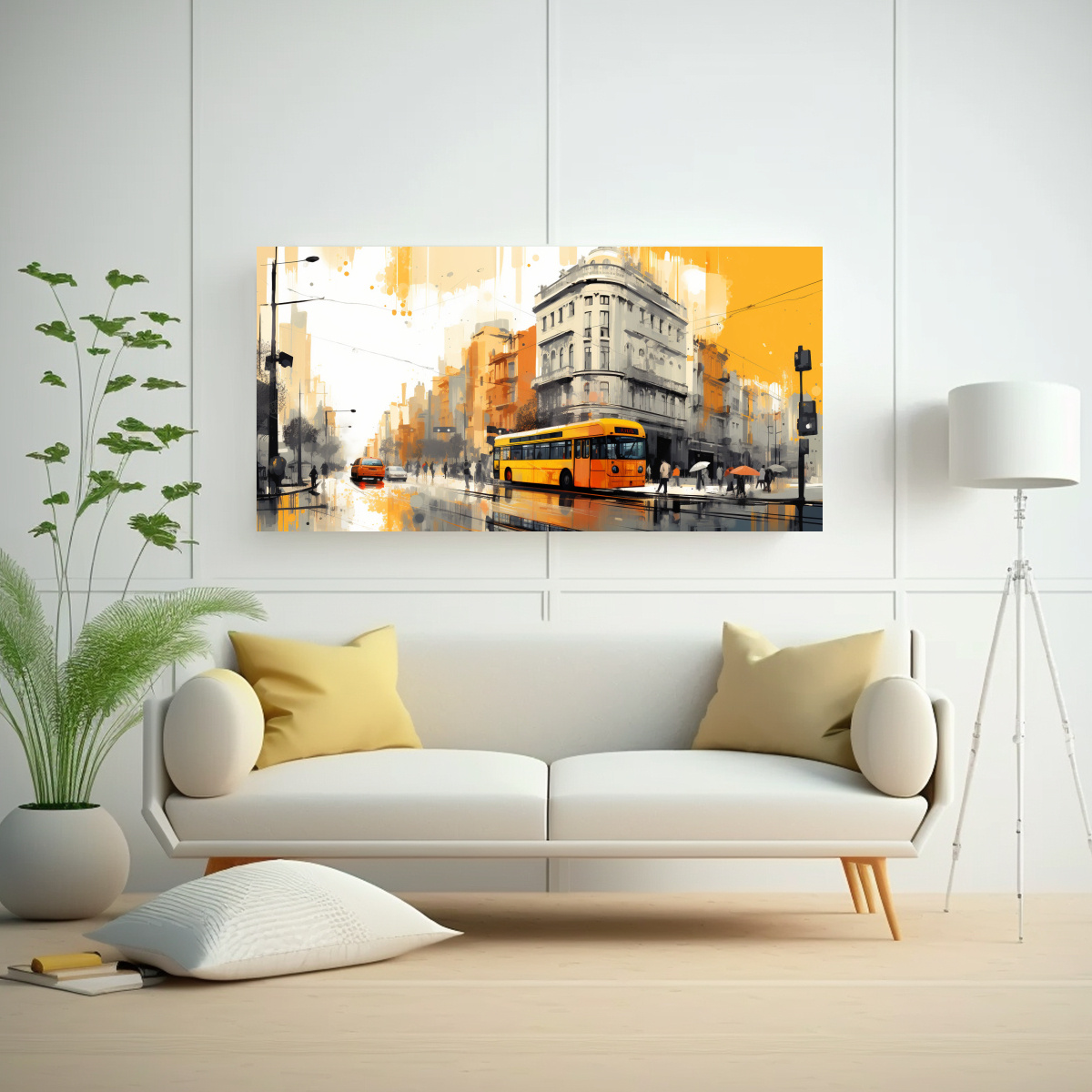 PAISAJE URBANO DE SANTIAGO EN CHILE EN TONOS 140X70 CM - 2