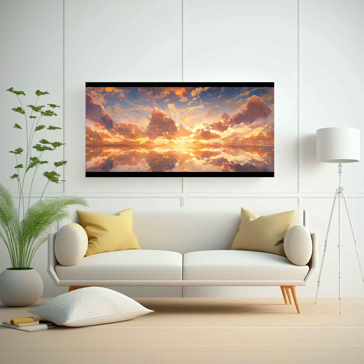 CUADROS ABSTRACTOS AL AMANECER Y ATARDECER CON 60X30 CM - 2