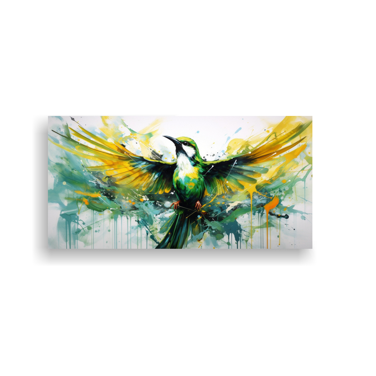 PINTURA DECORATIVA DE ESTILO NEO POP DE AVE EN 100X50 CM - 1