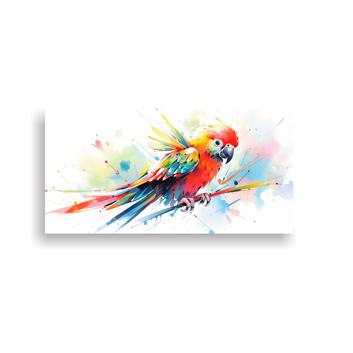 LIENZO MODERNO DE UN LORO EN COLORES VIBRANTES Y 160X80 CM - 1