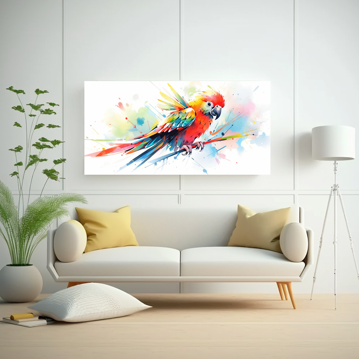 LIENZO MODERNO DE UN LORO EN COLORES VIBRANTES Y 160X80 CM - 2