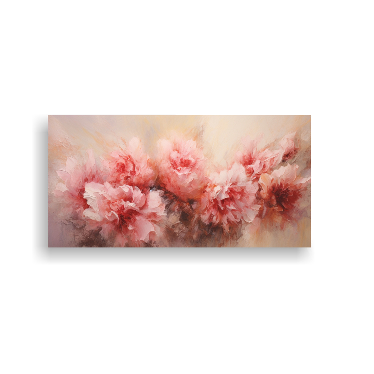 CUADRO ABSTRACTO DE MOTIVOS DE FLORES DE CLAVELES 120X60 CM - 1