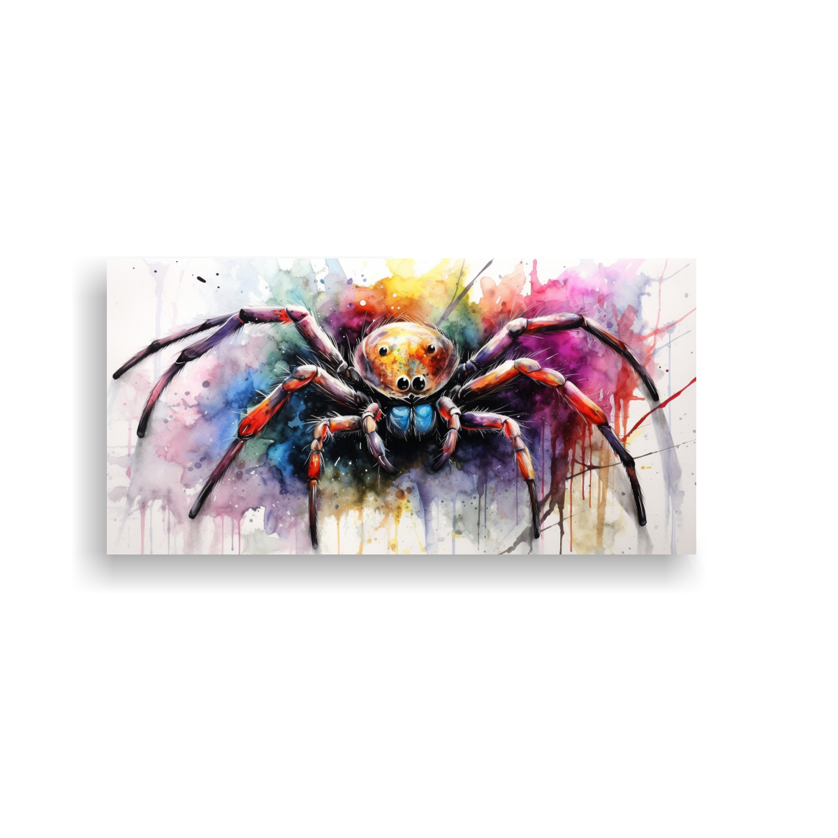 PINTURA MINIMALISTA DE ARAÑA EN ACUARELA 40X20 CM - 1