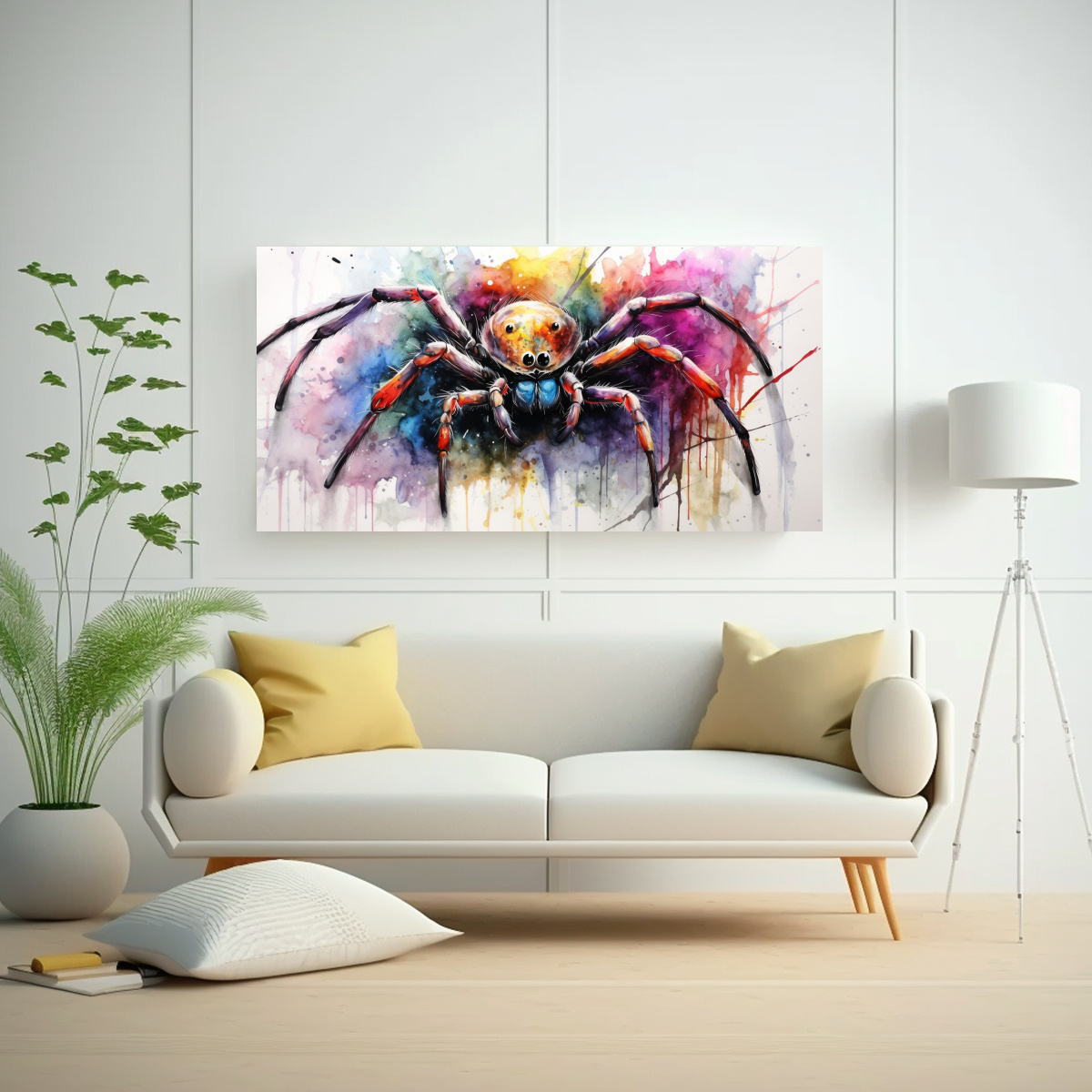 PINTURA MINIMALISTA DE ARAÑA EN ACUARELA 40X20 CM - 2
