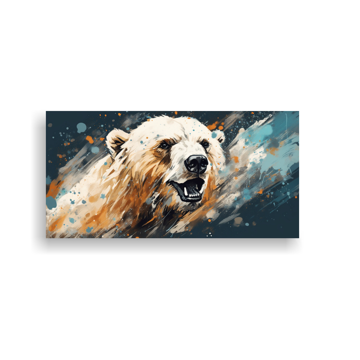 CUADRO VANGUARDIA CONTRASTE OSO POLAR EN TONOS 140X70 CM - 1