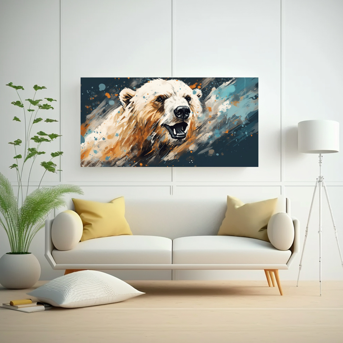 CUADRO VANGUARDIA CONTRASTE OSO POLAR EN TONOS 140X70 CM - 2