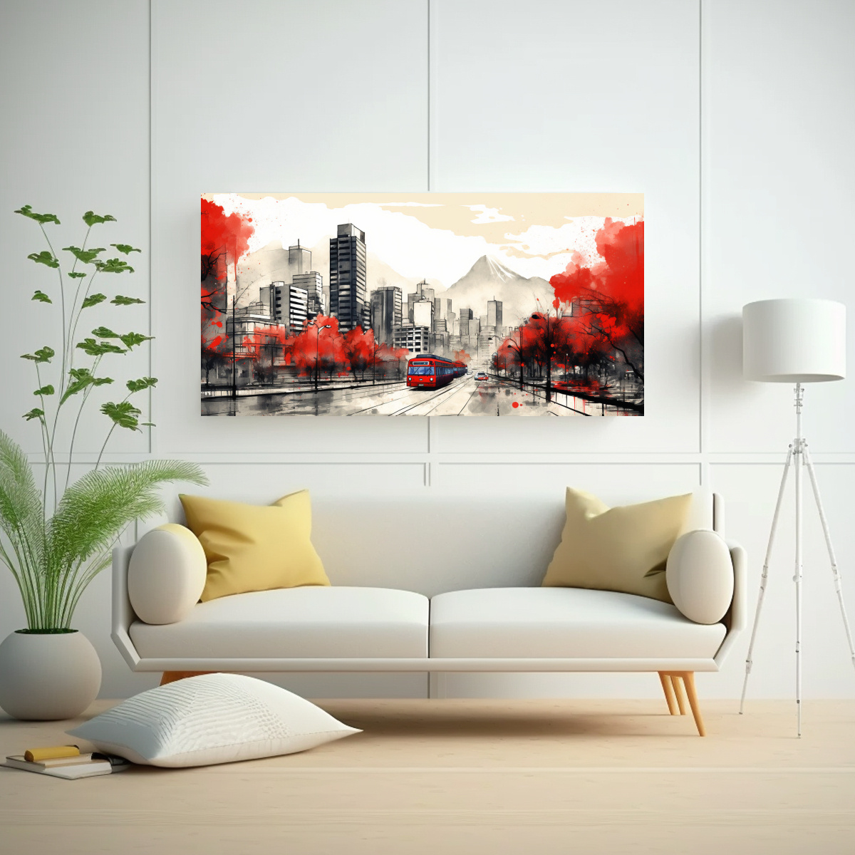 PINTURAS DE PARED SANTIAGO EN CHILE EN ACUARELA Y 60X30 CM - 2