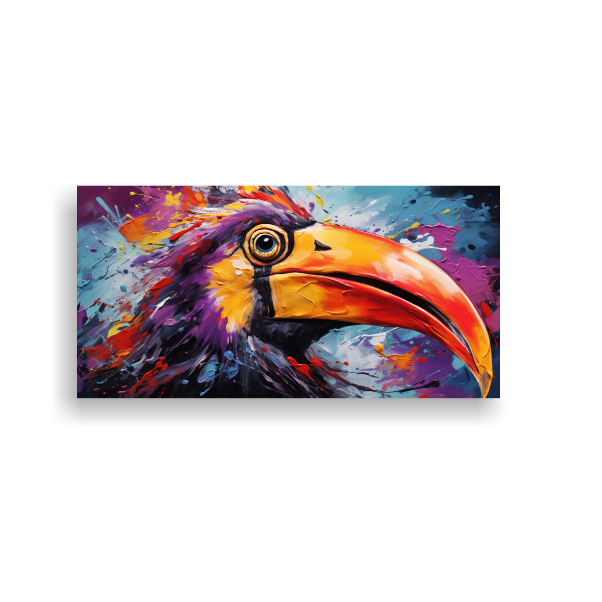 PINTURA AL ESTILO ÓLEO ESTILO PINGÜINO 140X70 CM - 1
