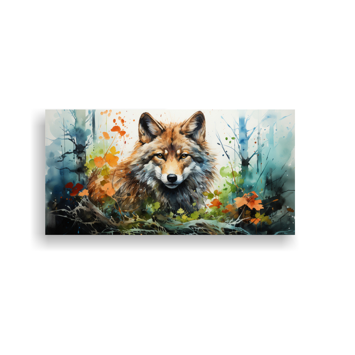 PINTURA EN ACUARELA COLORIDA DE ANIMALES DEL 140X70 CM - 1