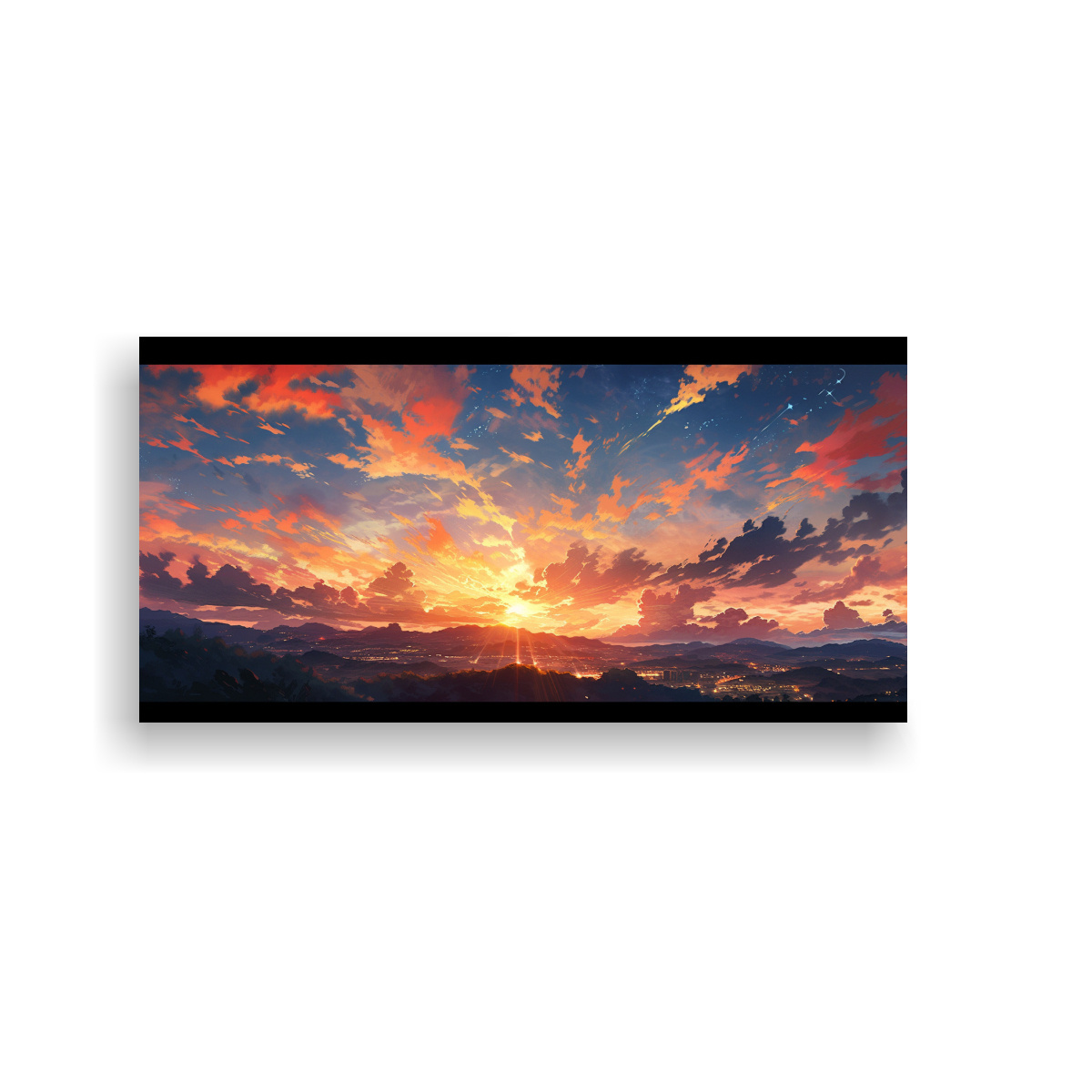 PINTURAS ABSTRACTAS DE AMANECERES Y ATARDECERES 100X50 CM - 1
