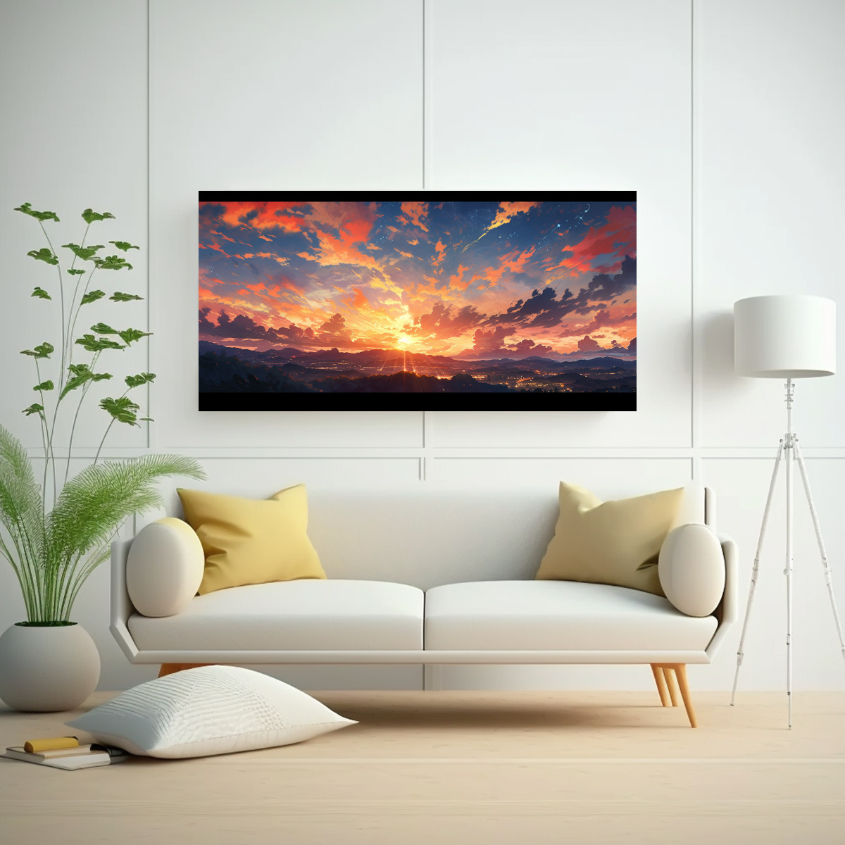 PINTURAS ABSTRACTAS DE AMANECERES Y ATARDECERES 100X50 CM - 2