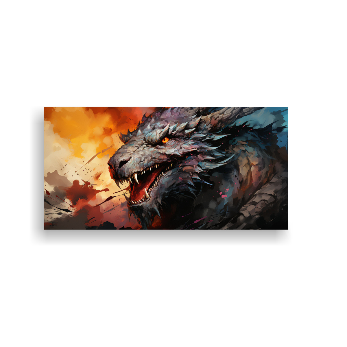 CUADRO HORIZONTAL EQUILIBRIO VISUAL DRAGÓN EN 100X50 CM - 1