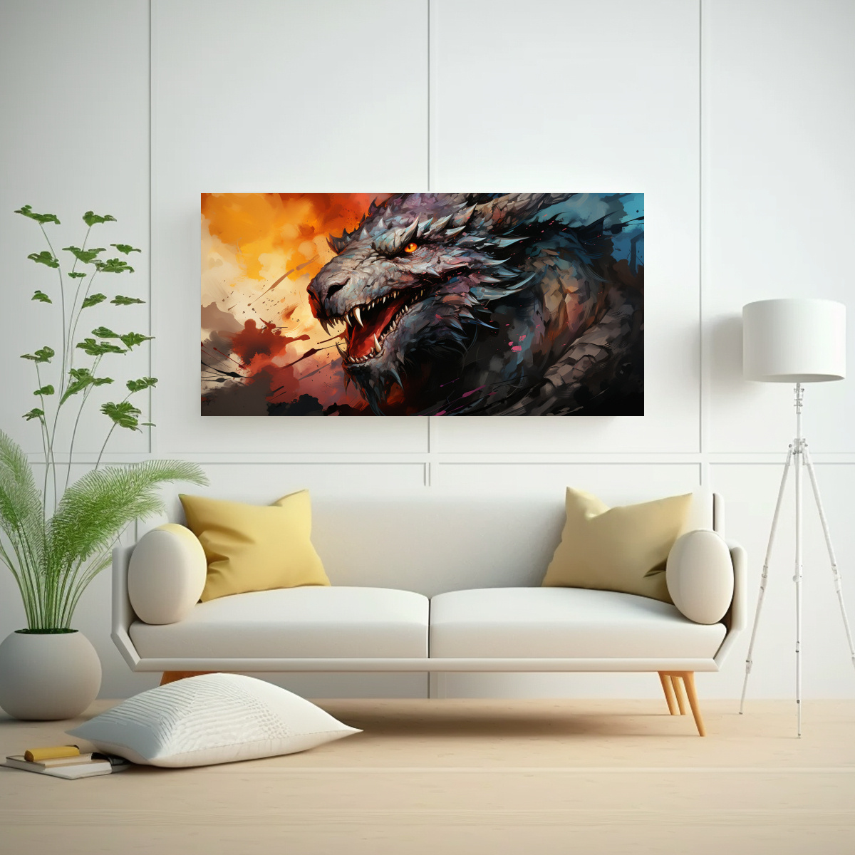 CUADRO HORIZONTAL EQUILIBRIO VISUAL DRAGÓN EN 100X50 CM - 2