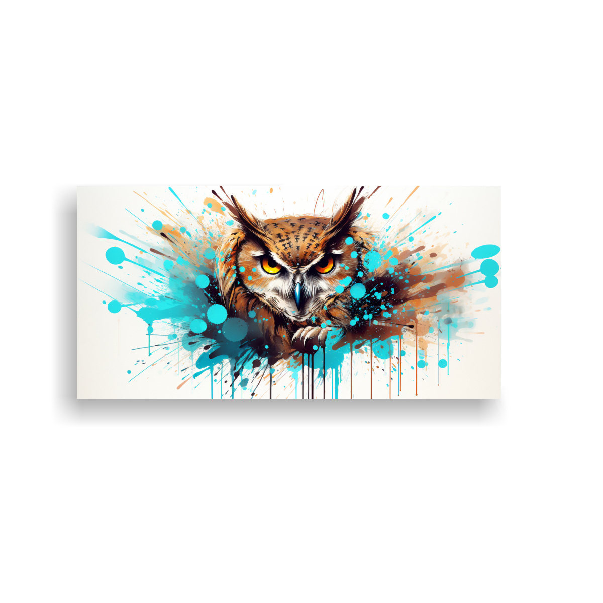 CUADRO DECORATIVO MODERNO DE BÚHO EN COLORES 120X60 CM - 1