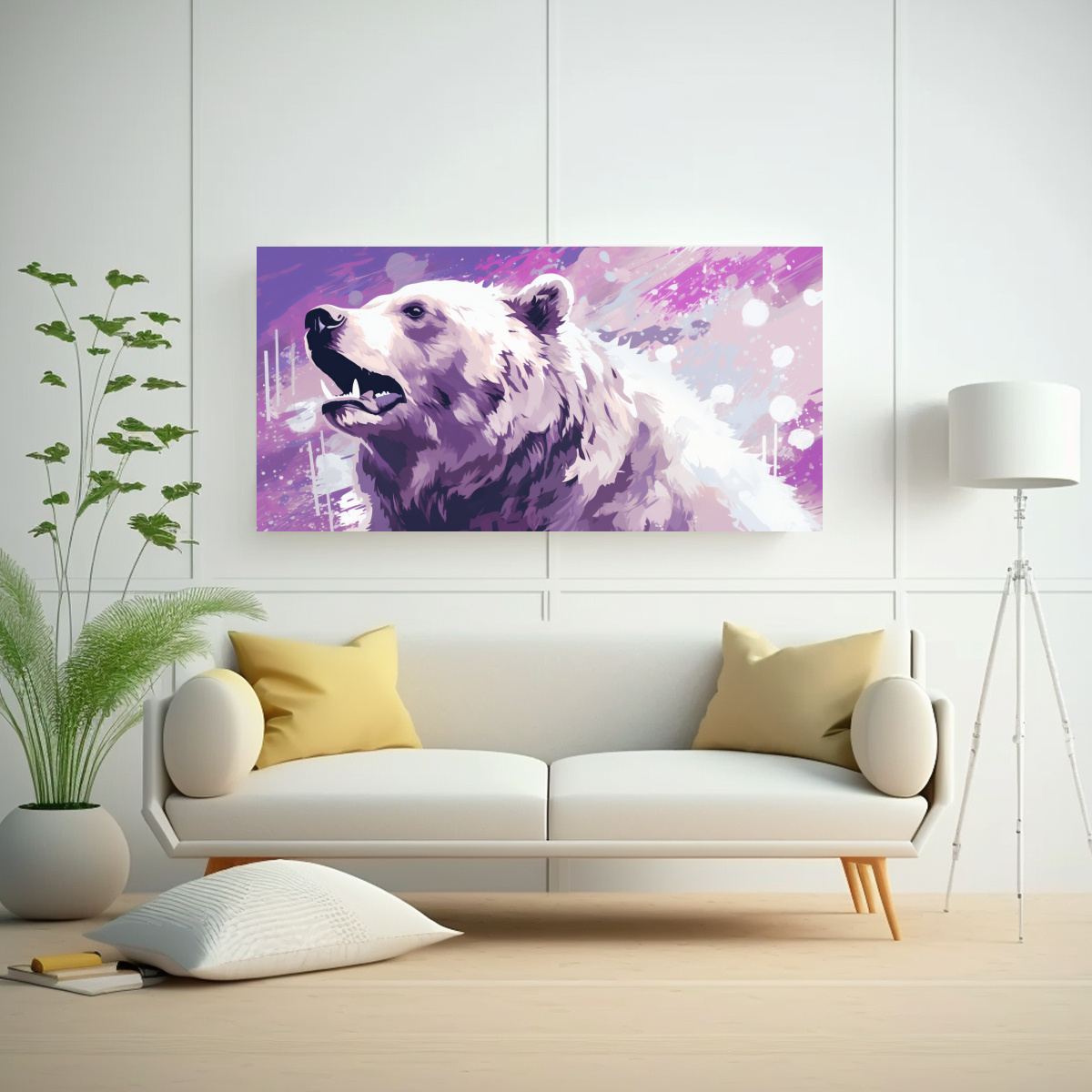 PINTURA DECORATIVA: COMPOSICIÓN IMPRESA DE OSO 100X50 CM - 2