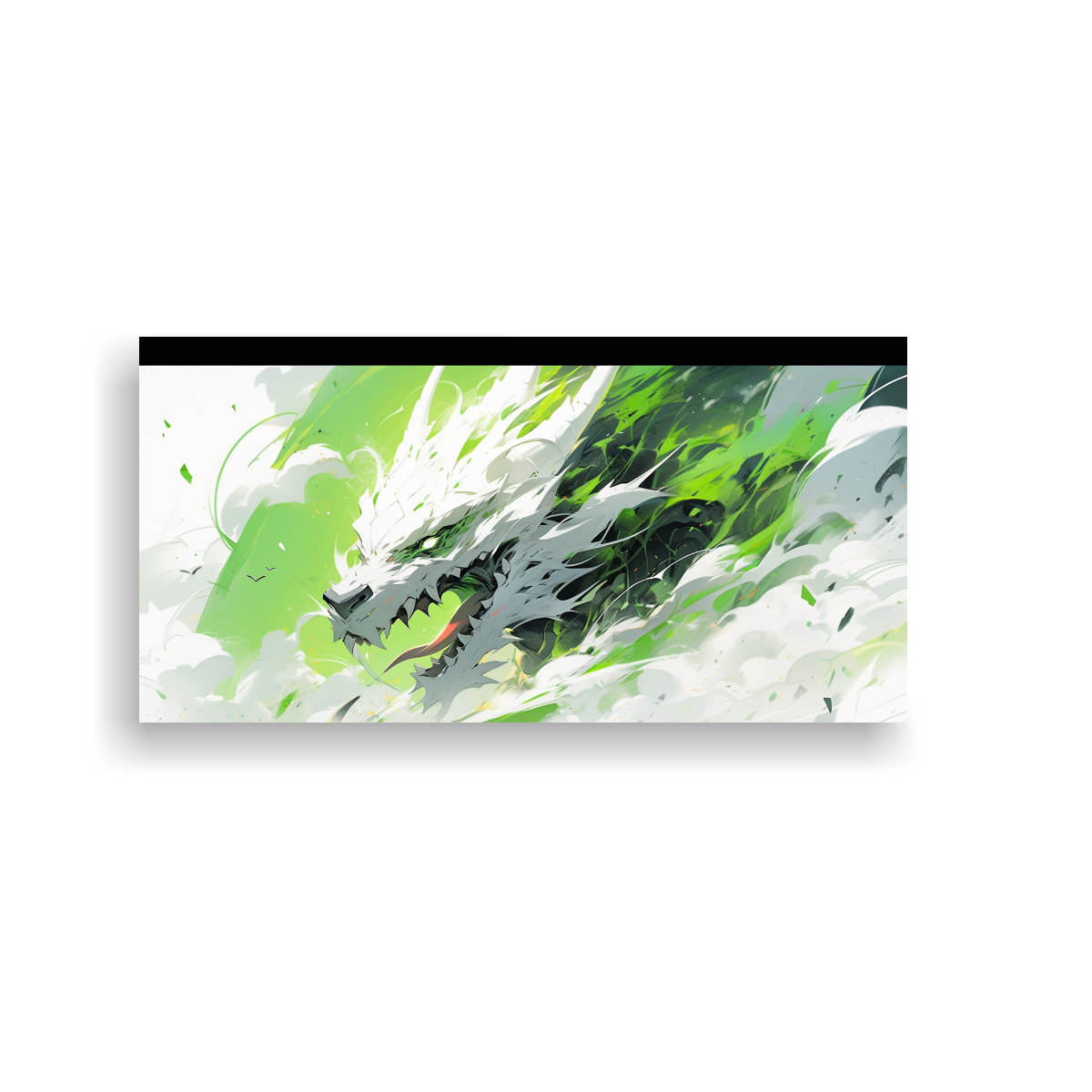 PINTURA DECORATIVA DE ARTE POP DE UN DRAGÓN EN 140X70 CM - 1