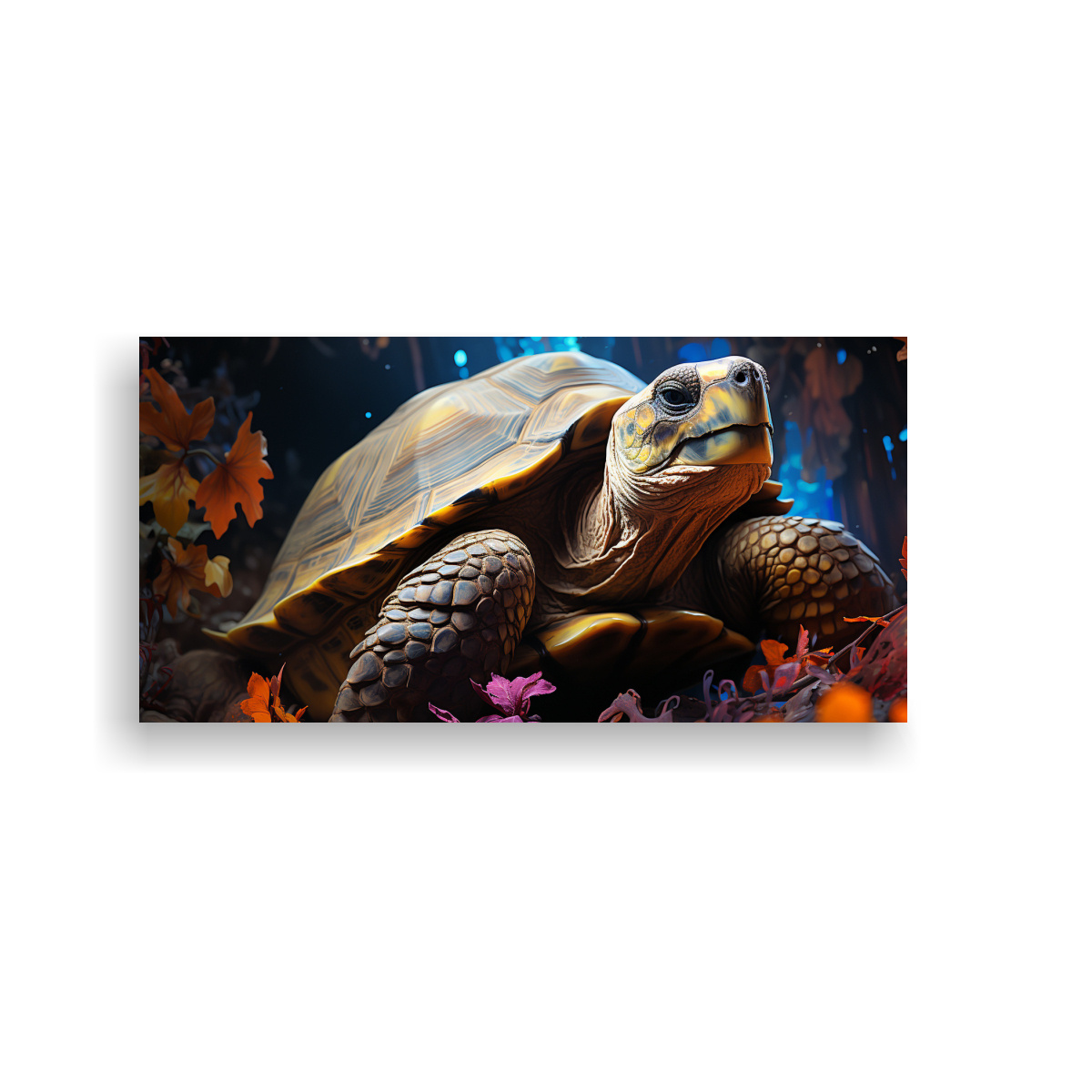 CUADRO LIENZO TORTUGA ACUARELA ESTILO PINTURA 160X80 CM - 1