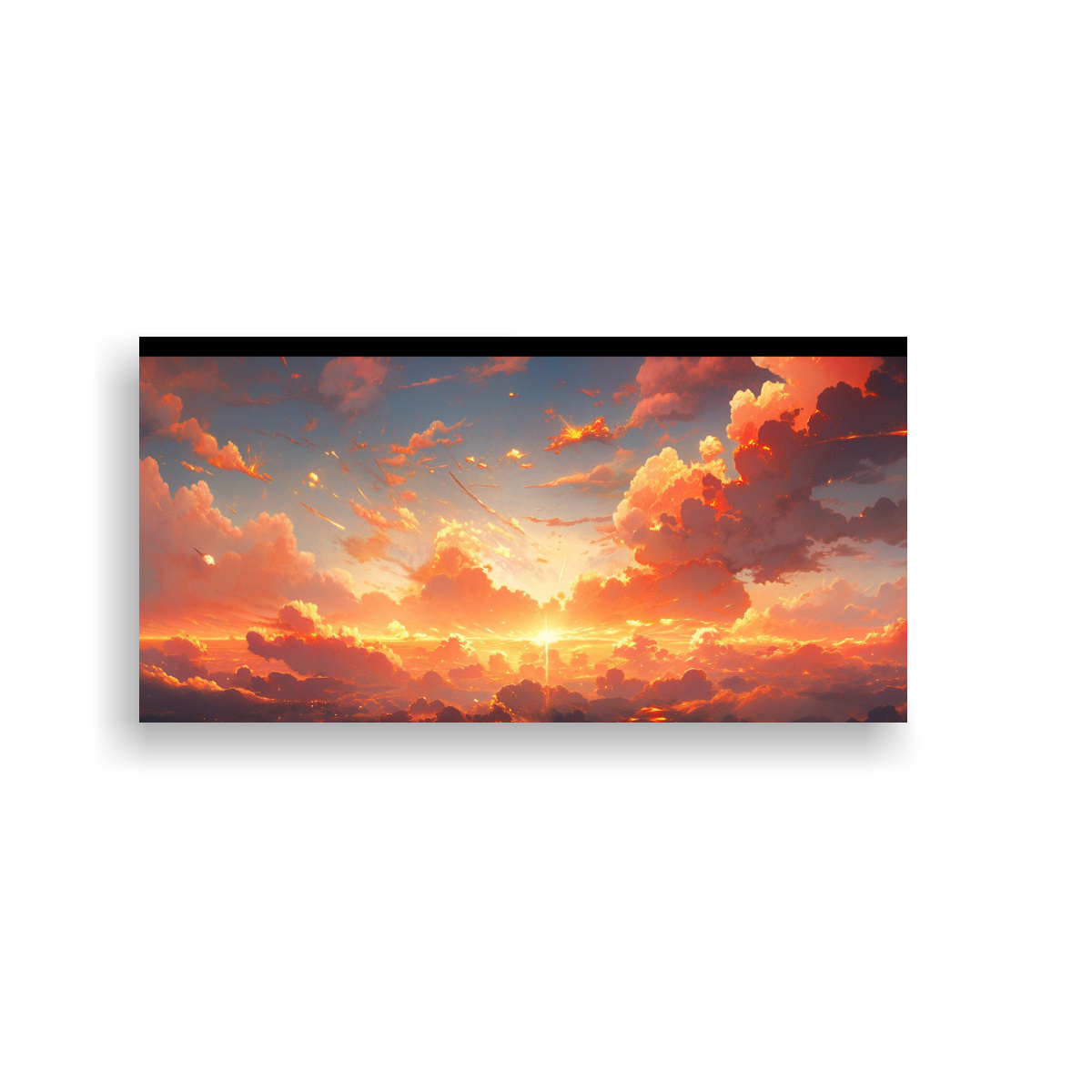 PINTURA DE CUADRO TEMÁTICA AMANECER Y ATARDECER 60X30 CM - 1