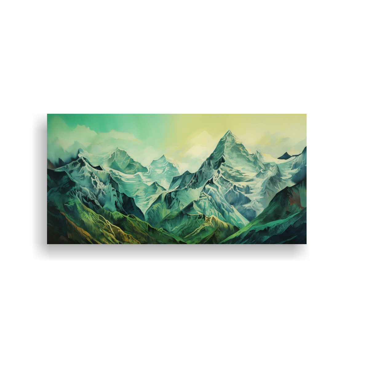 PAISAJES MONTAÑOSOS FAMOSOS EN TONOS VERDES 100X50 CM - 1