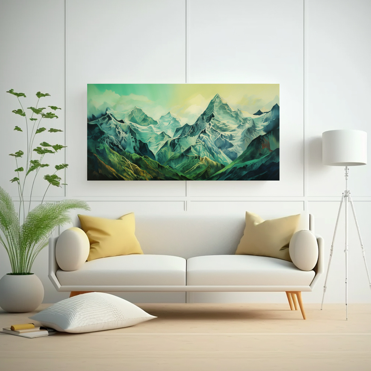PAISAJES MONTAÑOSOS FAMOSOS EN TONOS VERDES 100X50 CM - 2